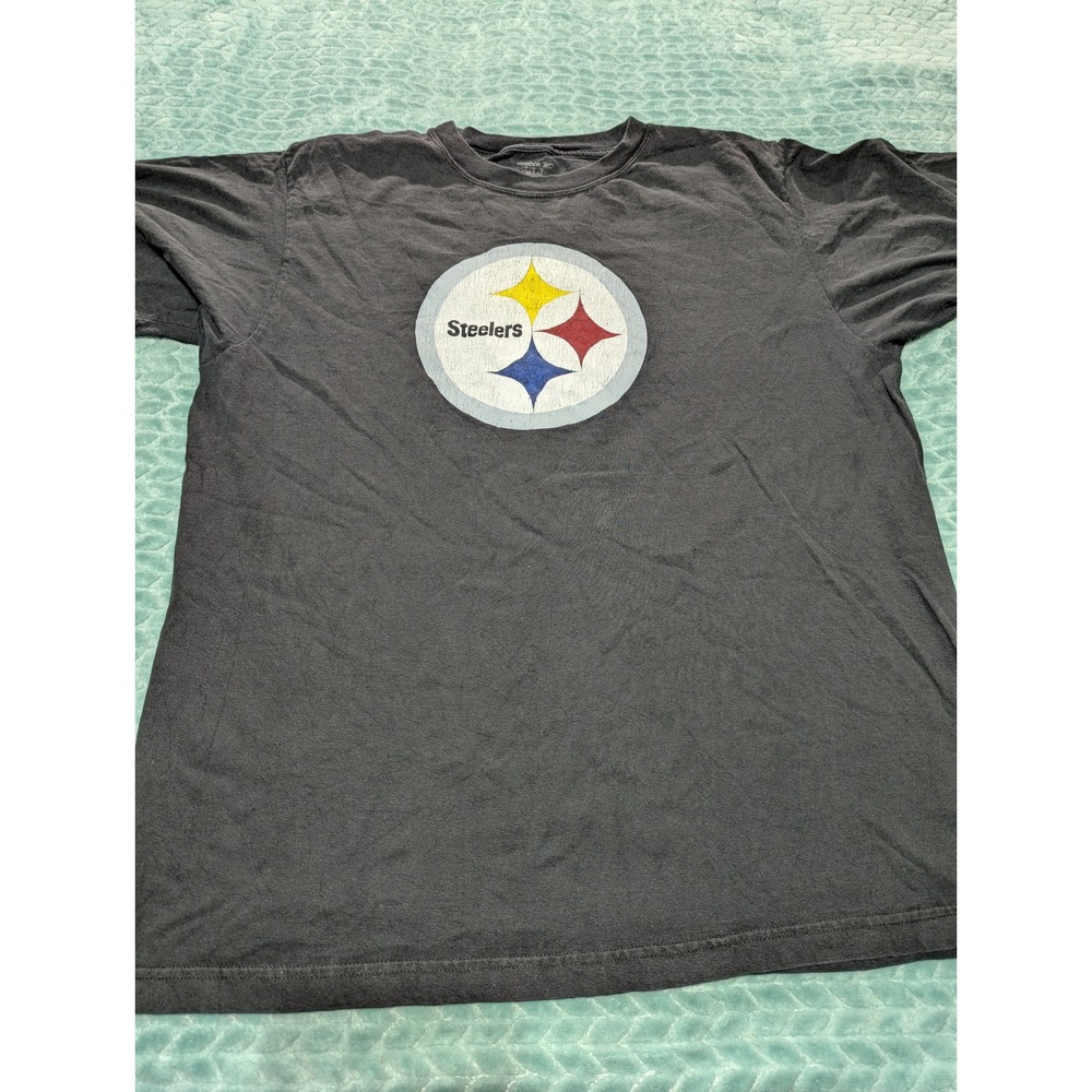 Reebok Pittsburgh Steelers Graphic T-Shirt Mens Large Black NFL Football‎ Tee